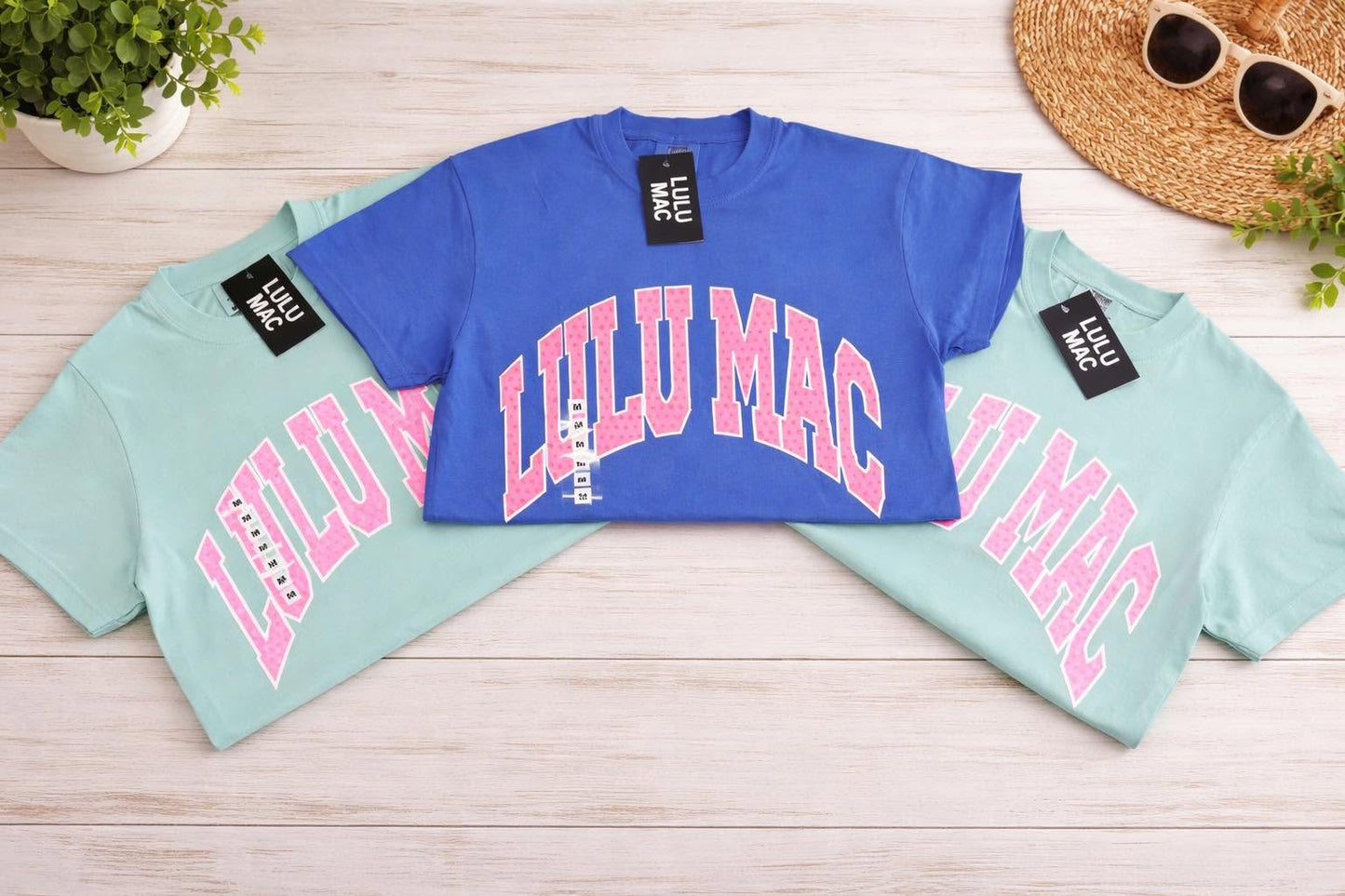 LULU MAC YOUTH CHALKY MINT/PINK POLKA DOT TEE