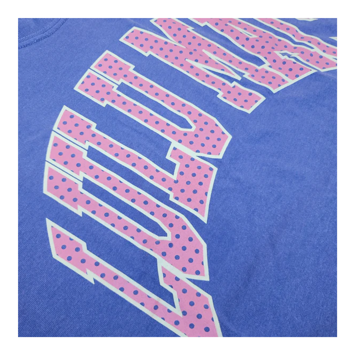 LULU MAC FLO BLUE PINK POLKA DOT TEE