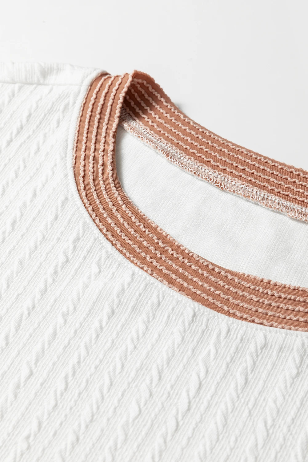 PLUS SIZE WHITE TEXTURED RIBBED TOP