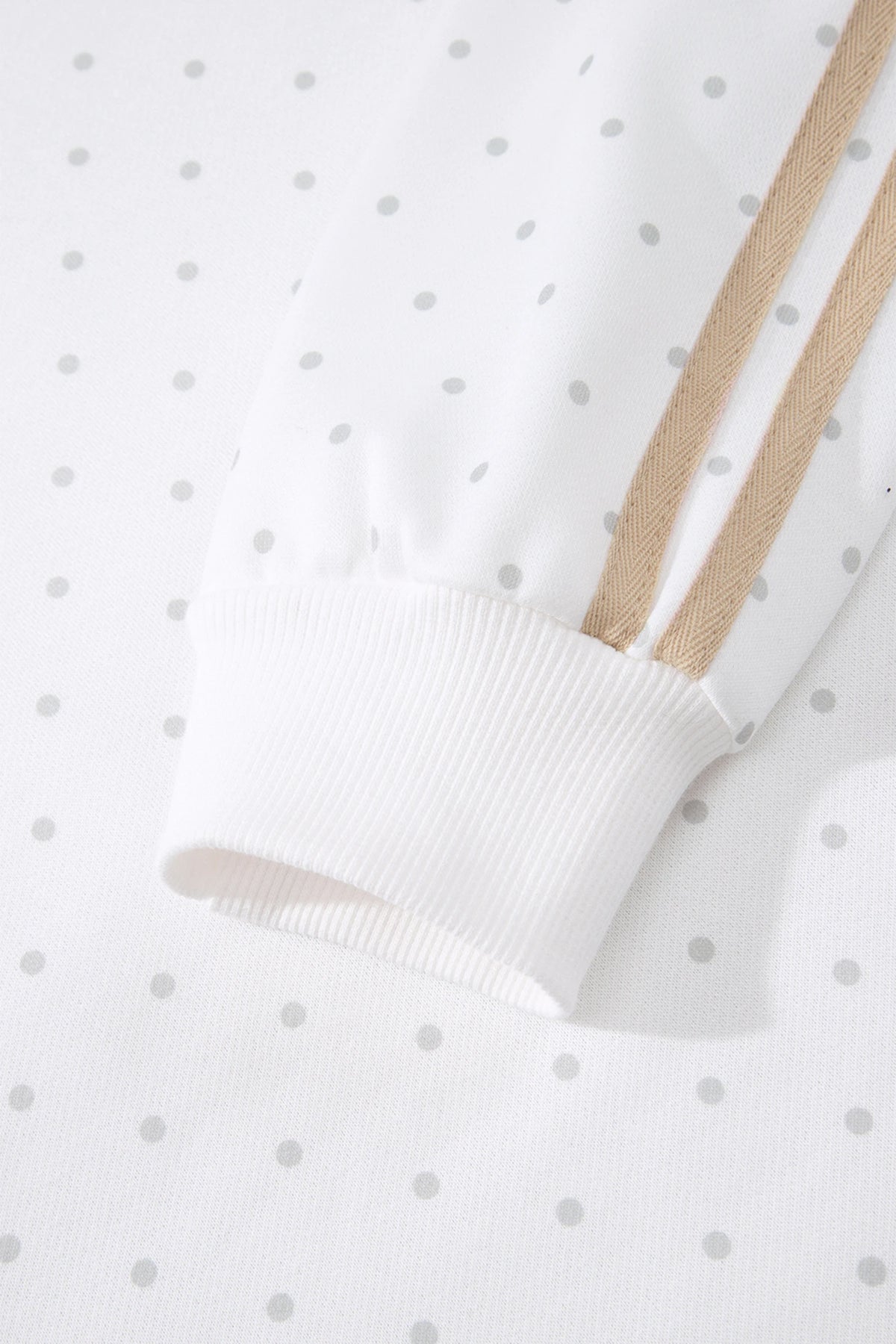 WHITE POLKA DOT CASUAL SWEATSHIRT 2PC SET