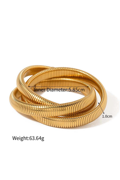 GOLD 3 LAYERS PLATED CHUNKY ALLOY BANGLE