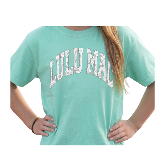 LULU MAC YOUTH CHALKY MINT CAMO TEE