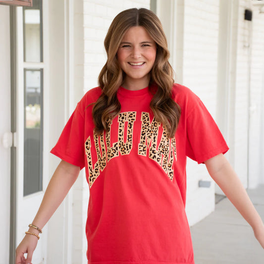 LULU MAC ADULT RED LEOPARD TEE