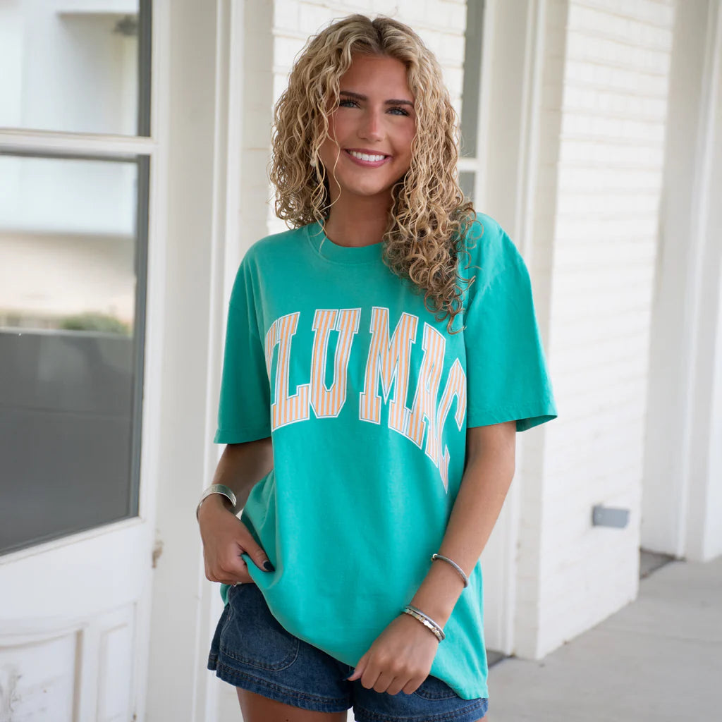 LULU MAC ADULT ISLAND GREEN CREAM SICKLE TEE